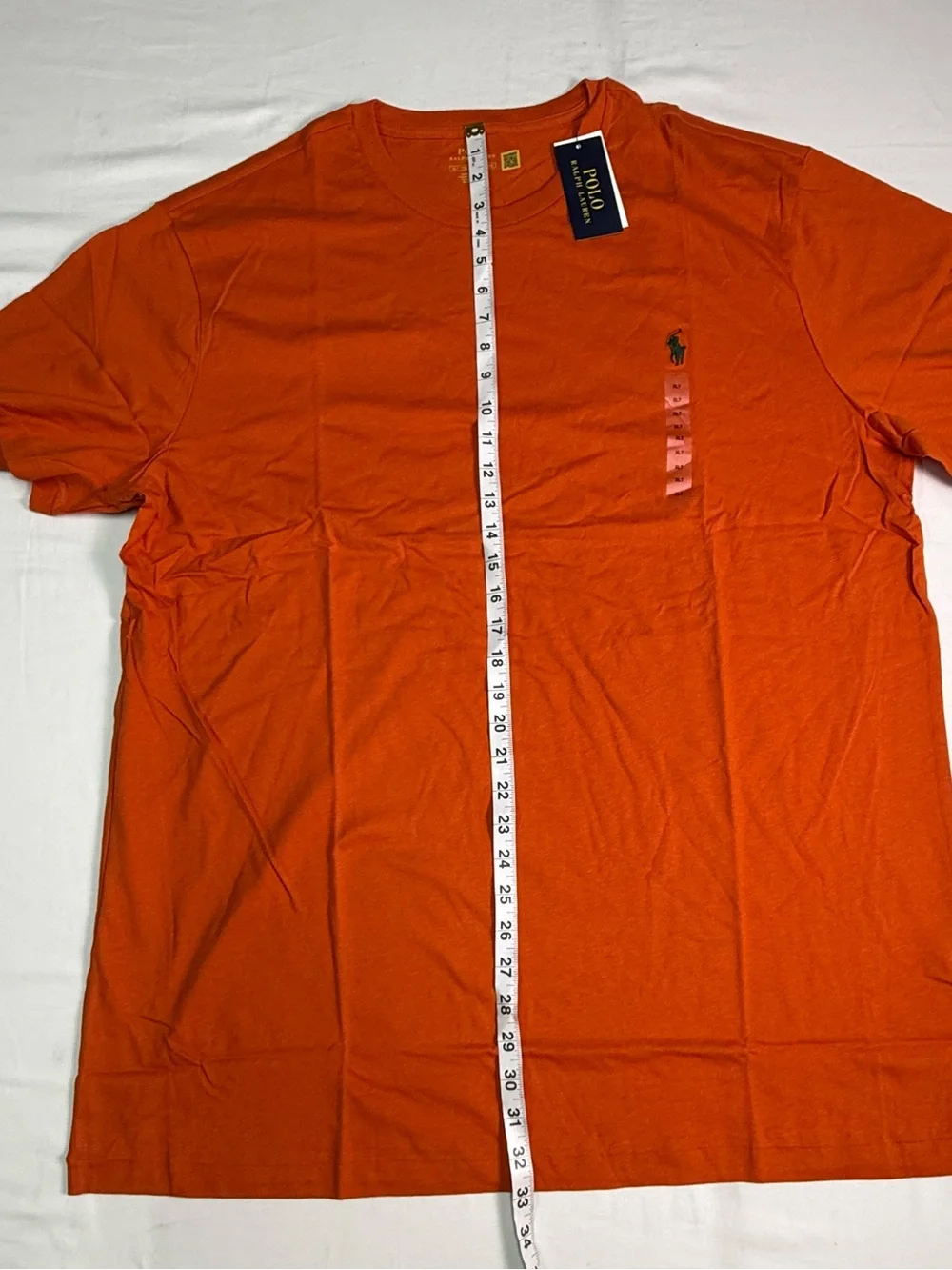 Big and Tell Polo Ralph Lauren Orange Green Pony Classic Fit Crew Neck T-Shirt